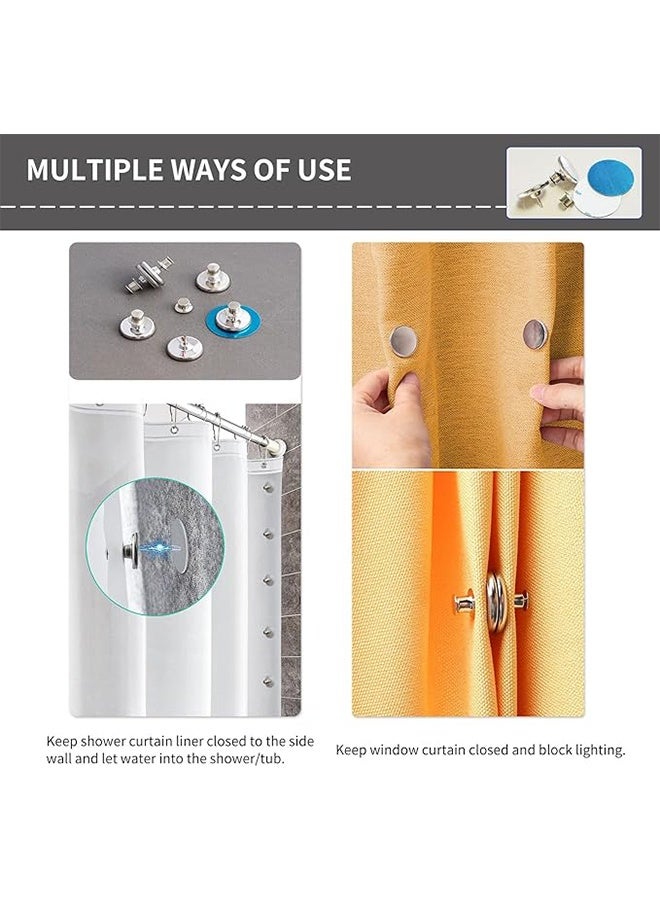 رابطات ستائر مغناطيسية، حوامل ستائر لتزيين غرفة النوم، عبوتان من رابطات الستائر اللؤلؤية و3 قطع مشابك مغناطيسية للستائر عالية الجودة للمنزل والمكتب وزينة النوافذ (أبيض) - Image 2